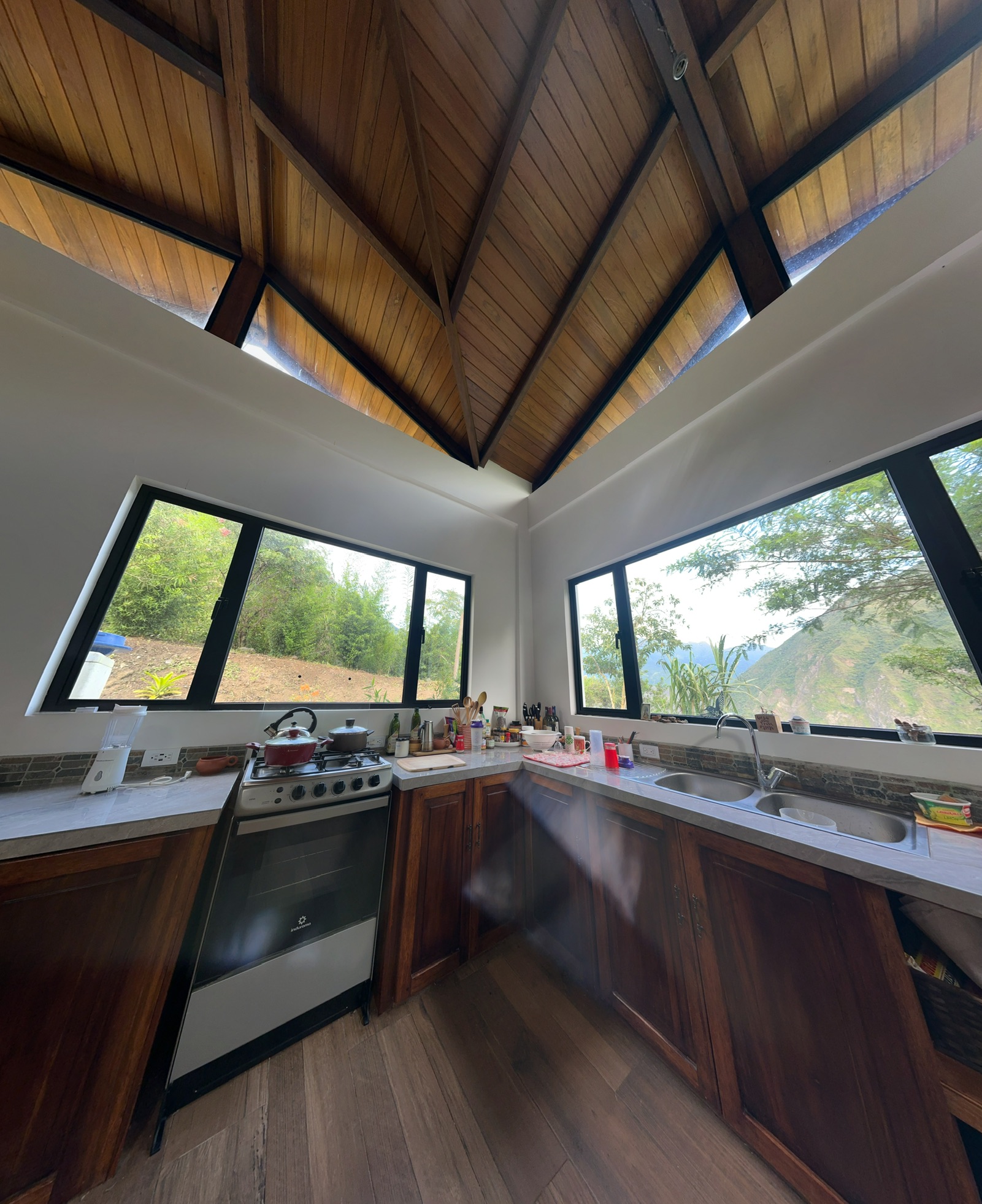 Shared kitchen at The Cloud Forest Retreat